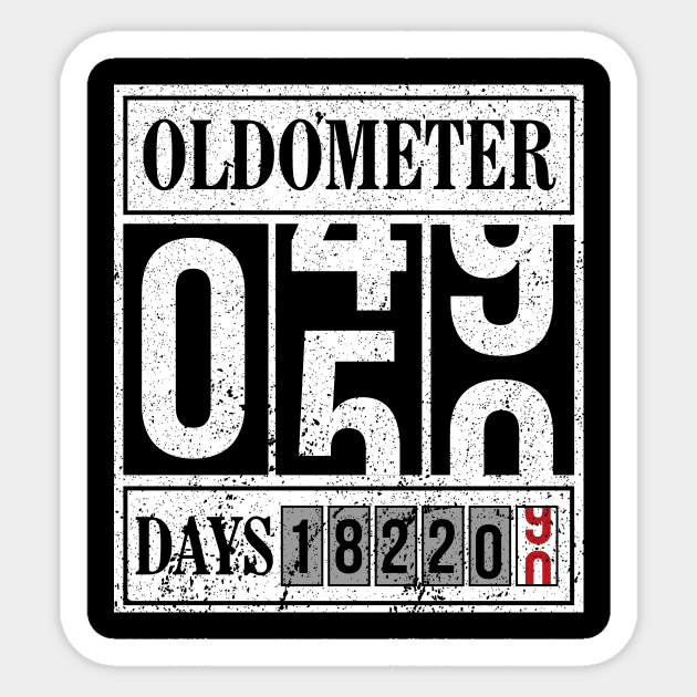 OLDOMETER 50 Years Old Made In 1970 50th Birthday Sticker by GillTee